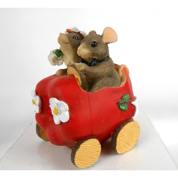 Charming Tails Figurine The Getaway Car Just Married Fitz & Floyd 1997 Wedding - Picture 2 of 6